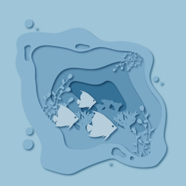 Подводный мир paper cut