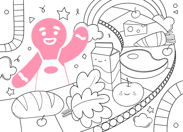 Раскраска для проекта "Ужин дома"