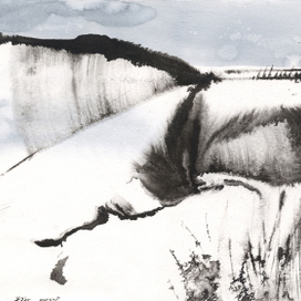 ЖДЕТ ПОЕЗД? живопись тушью