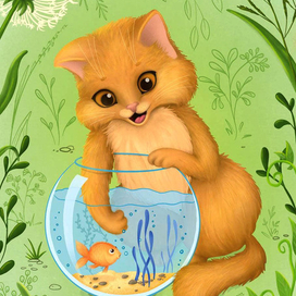 Котик с аквариумом