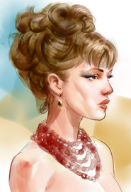 Девушка с бусами