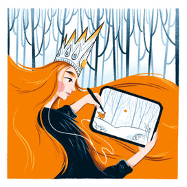 Дева с айпадом