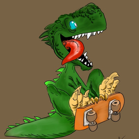 Dino on skate