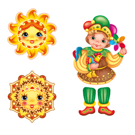 Фигурки Солнце и Скоморох к празднику Весны