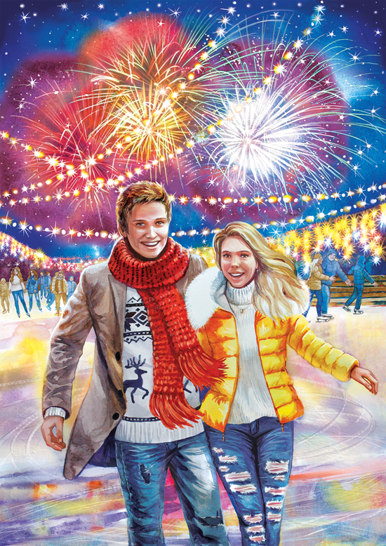 Русский фейерверк. На катке.