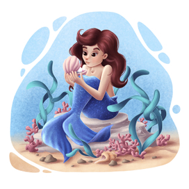 Русалка с ракушкой