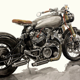 рисунок, мотоцикл