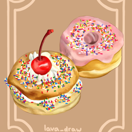 Иллюстрация пончики на заказ