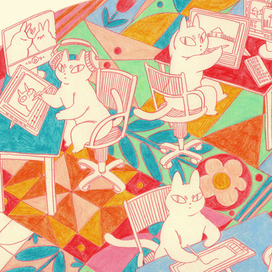 Котята-аниматоры за работой