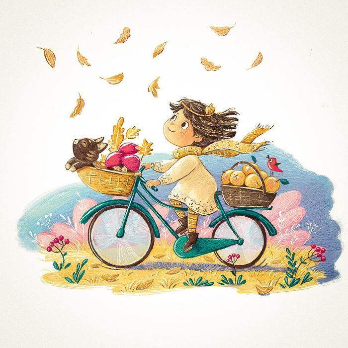 Девочка на осенней прогулке