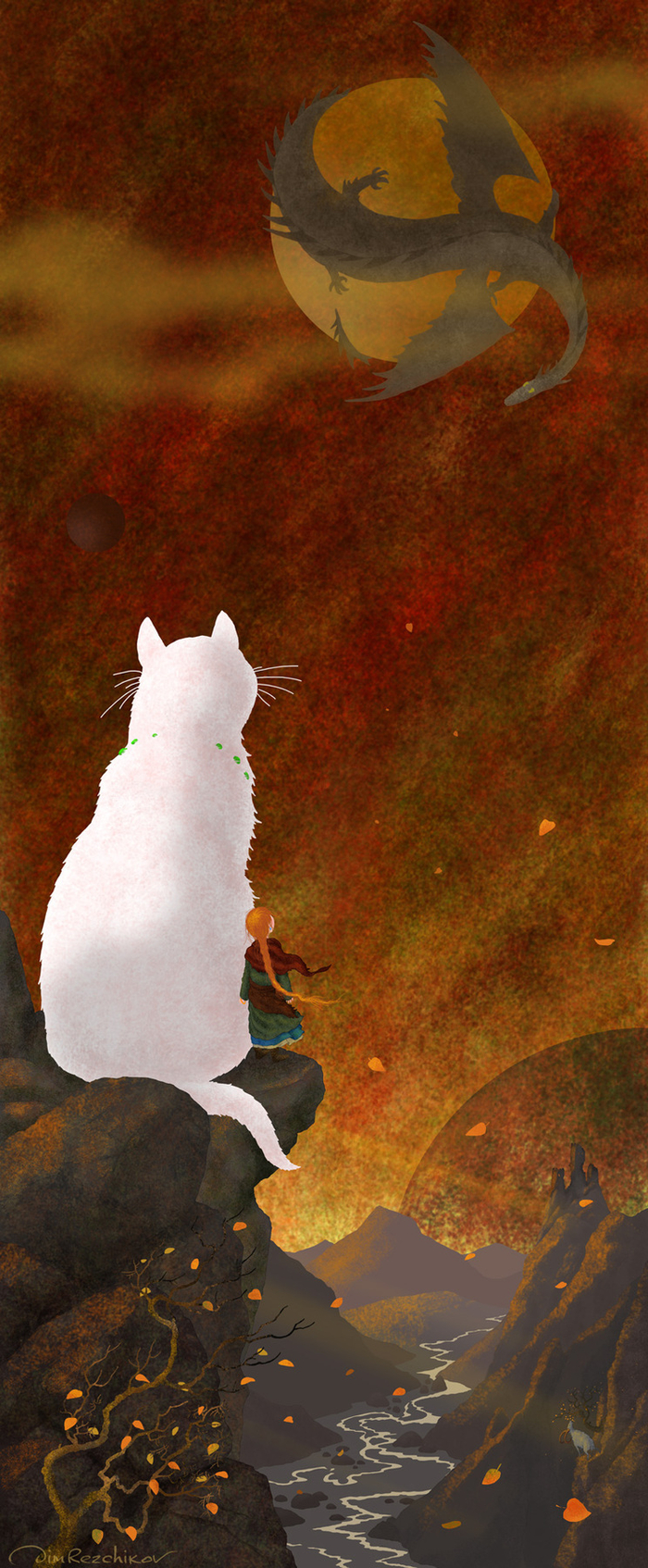 Октябрь. (из серии "про Девочку и Белую Кошку)