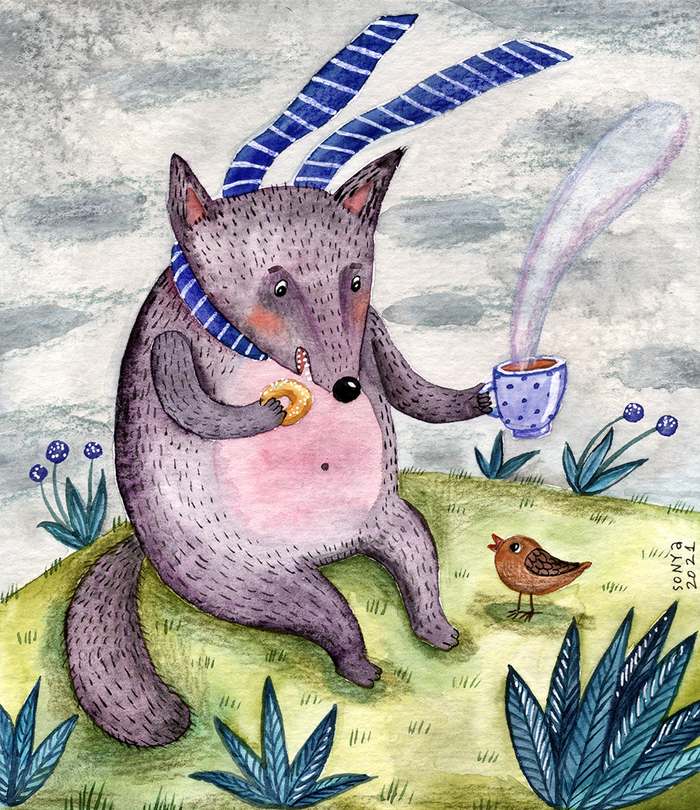 Волчок и пончик 🐺🍩