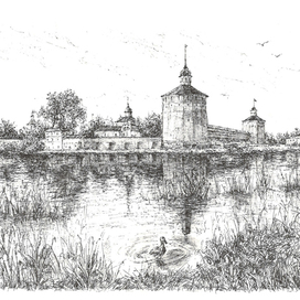 Вид на Кирилло-белозерский монастырь 