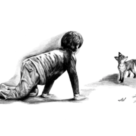 Человек и лиса.