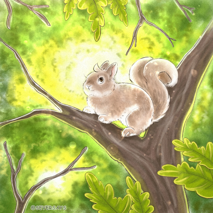 Белочка на ветке