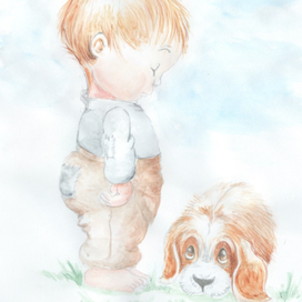 малыш и щенок