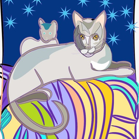 Кошки, вектор