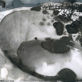 ЛЮБИМЫЙ ПРУД, живопись тушью