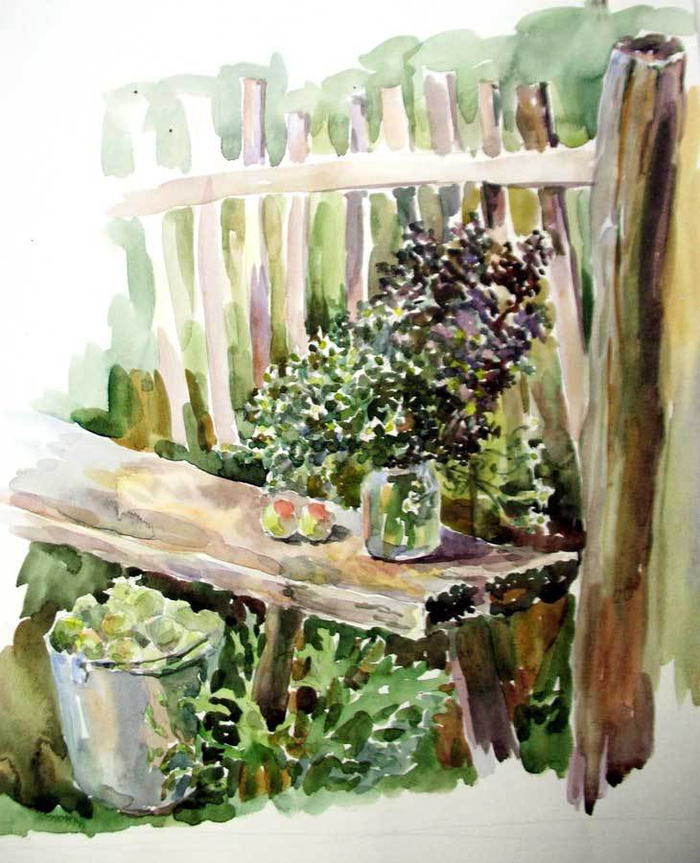 Сельский букет с яблоками