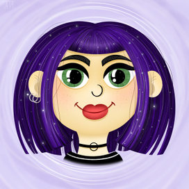 Девушка с фиолетовыми волосами