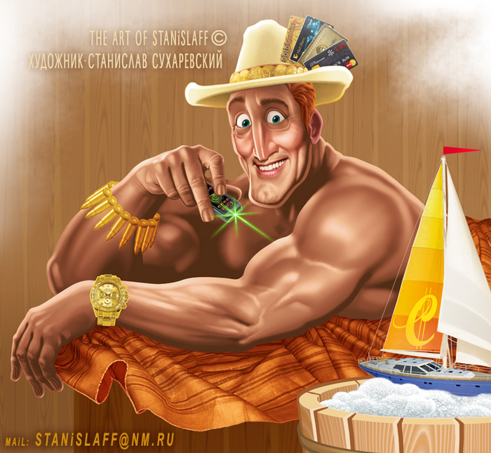 2D-ПЕРСОНАЖ-БИЗНЕСМЕН-соблюдает цвет кильватера при посещении бассейна