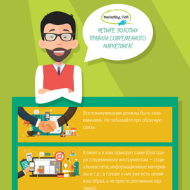 Иллюстрация для "Marketing Fish" к статье "4 золотых правила современного маркетинга".
