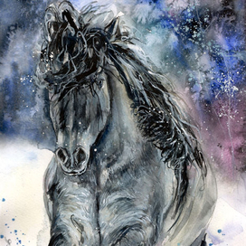 Серая сибирская лошадь