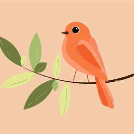 птичка на ветке