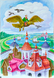 Полет столяра на деревянном орле.