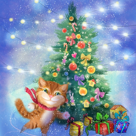 Новогодний кот