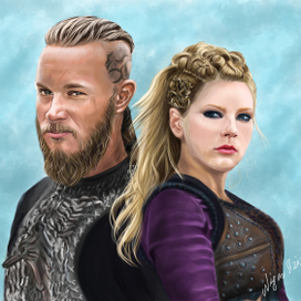 Викинги (Рагнар и Лагерта) портреты