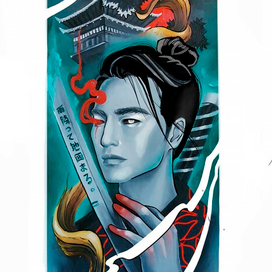 Самурай.Эскиз к татуировке