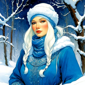 Снегурочка в зимнем лесу