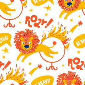 Паттерн с прыгающим через кольцо львом