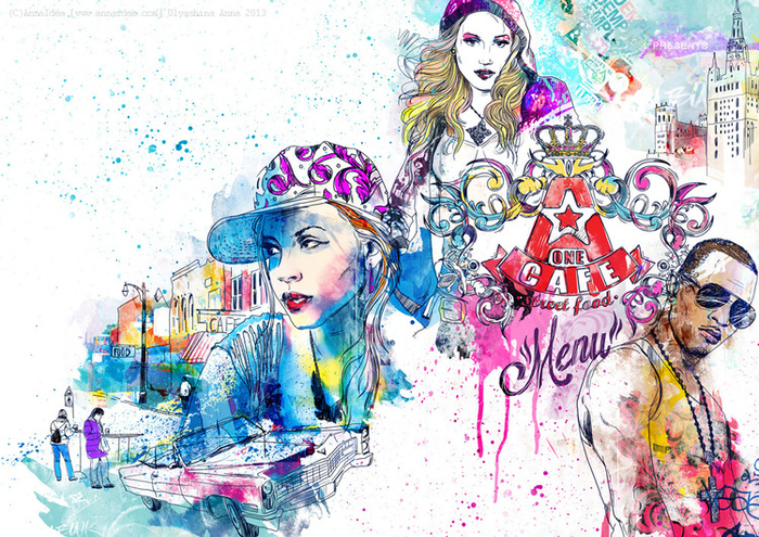 ОБЛОЖКА МЕНЮ для ХИП=ХОП ресторана 