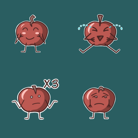 Стикеры для Телеграм в стиле флат (с тенями) 