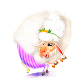 Серия "Забавные животные". Овечка спортсменка