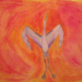 Цапля на закате