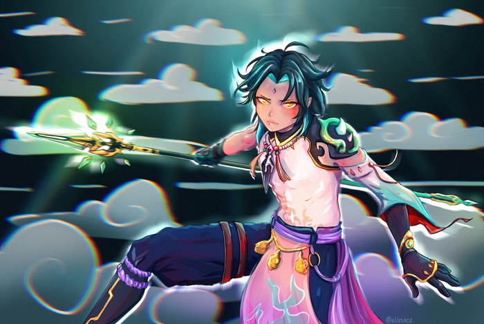 Сяо // Фан-арт Геншин Импакт