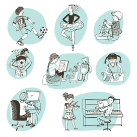 Дети и их занятия.