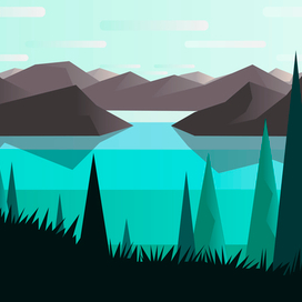 Озеро в горах 