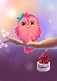 Розовая птичка