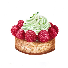 малиновое пирожное 