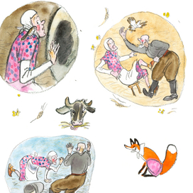 Лиса и дрозд, "рассмешил"