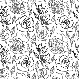 Векторный бесшовный паттерн чёрной линей на белом фоне