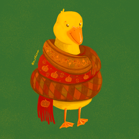 утёнок в шарфе