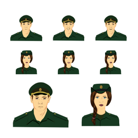 Бот. Военный мужчина и женщина