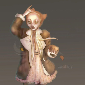 Девочка в большой куртке