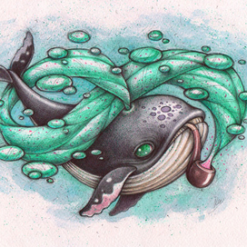 кит курит трубку