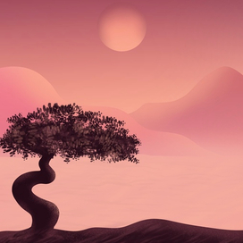 Мистическая пустыня в Procreate